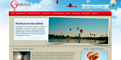 diseño de pagina web para empresa de turismo