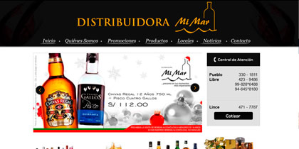 Diseño de pagina web distribuidora de licores
